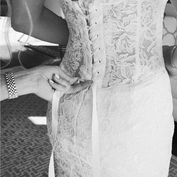 Love by Pnina Tornai lace strapless mermaid gown Style #14914T - Picture 10 of 15